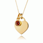 Gold Fingerprint Birthstone Necklace - Fingerprint Jewellery - Inscripture