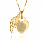 Gold Angel Wing Fingerprint Necklace - Fingerprint Jewellery - Inscripture