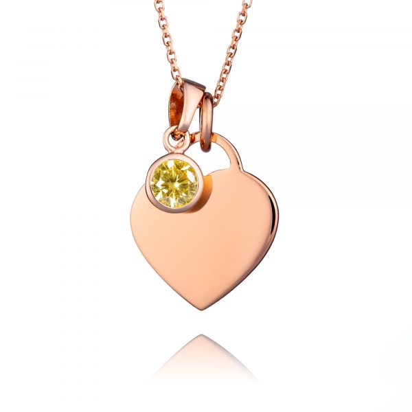 Rose Gold November Personalised Birthstone Necklace