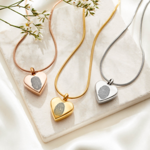 Rose Gold Urn Necklace MMemorial Jewellery - Fingerprint Jewellery - Inscripture - Self-fill Jewellery