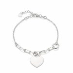 Silver Heart Link Bracelet WB