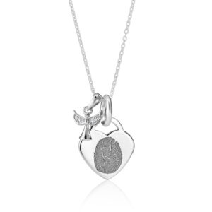 Angel Heart Fingerprint Necklace - Fingerprint Jewellery - Inscripture