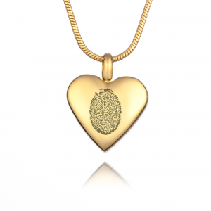 Gold Urn Fingerprint Necklace - Fingerprint Jewellery - Inscripture - Memorial Jewellery - Ashes Jewellery