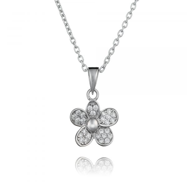 Sterling Silver Flower Necklace - Childrens Jewellery Inscripture