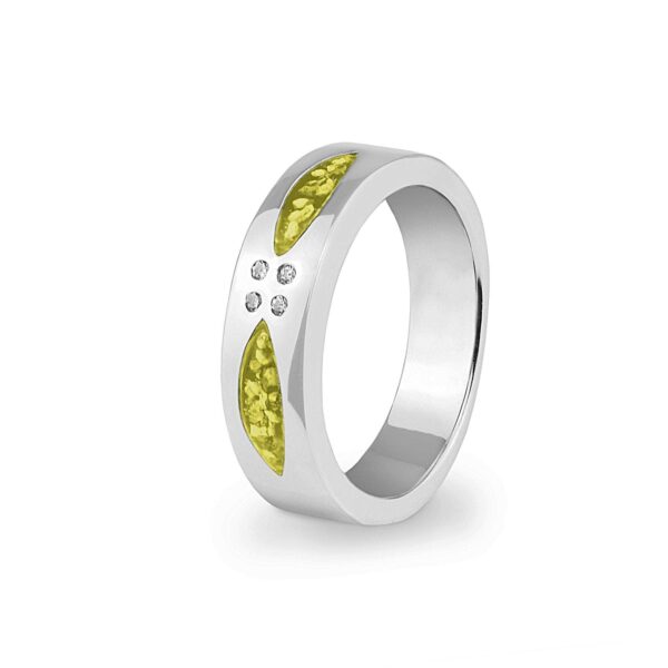 Yellow Unisex Four Together Memorial Ashes Ring - Ashes into Jewellery