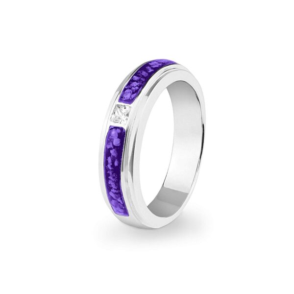 Purple Unisex Remembrance Memorial Ashes Ring - Ashes into Jewellery