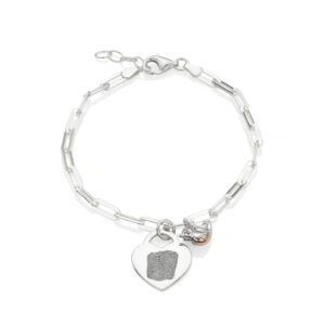 Oval Clasp Robin Fingerprint Bracelet - Fingerprint Jewellery