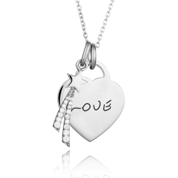 Silver Shooting Star Handwriting Necklace - Memorial Jewellery - Inscripture