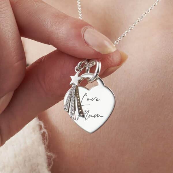 Silver Shooting Star Handwriting Necklace - Memorial Jewellery - Inscripture
