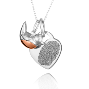 Sterling Silver Robin Fingerprint Necklace - Fingerprint Jewellery