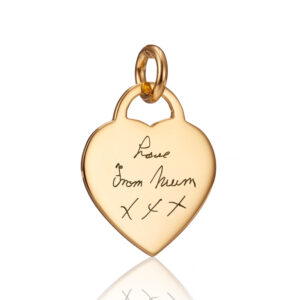 Gold Heart Handwriting Charm - Handwriting Jewellery - Memorial Jewellery - Inscripture