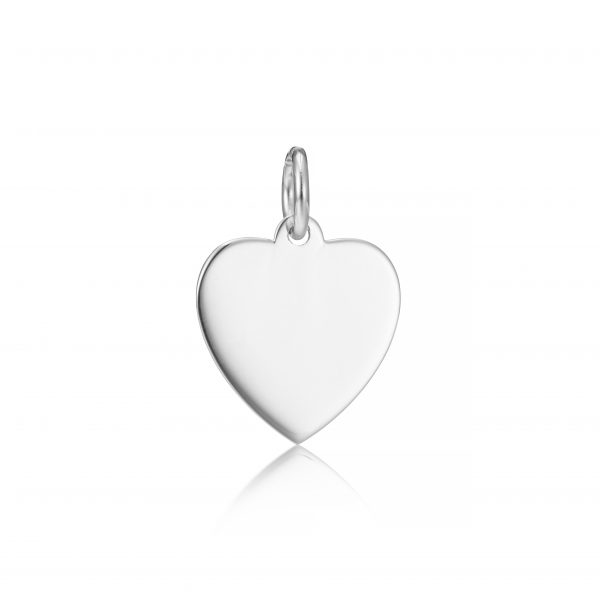 Sterling Silver Paw Print Heart Charm - Fingerprint Jewellery - Inscripture