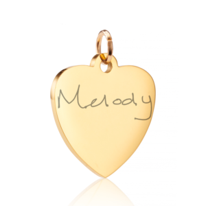 Gold Heart Handwriting Charm - Handwriting Jewellery - Memorial Jewellery - Inscripture