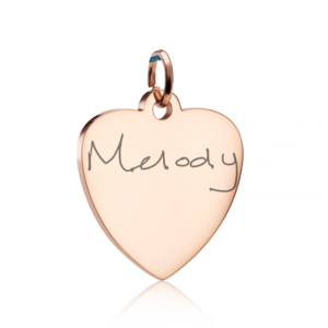 Rose Gold Heart Handwriting Charm - Handwriting Jewellery - Inscripture - Memorial Jewellery