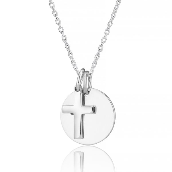 Sterling Silver Cross Handwriting Necklace - Memorial Jewellery - Inscripture