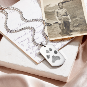 Dog Tag Paw Print Necklcace - Paw Print Jewellery - Memorial Jewellery - Inscripture