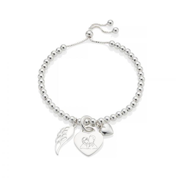 Duo Angel Wing Illustration Bracelet - Photo Jewellery