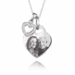 Duo Heart Photo Necklace - Photo Jewellery - Memorial Jewellery - Inscripture
