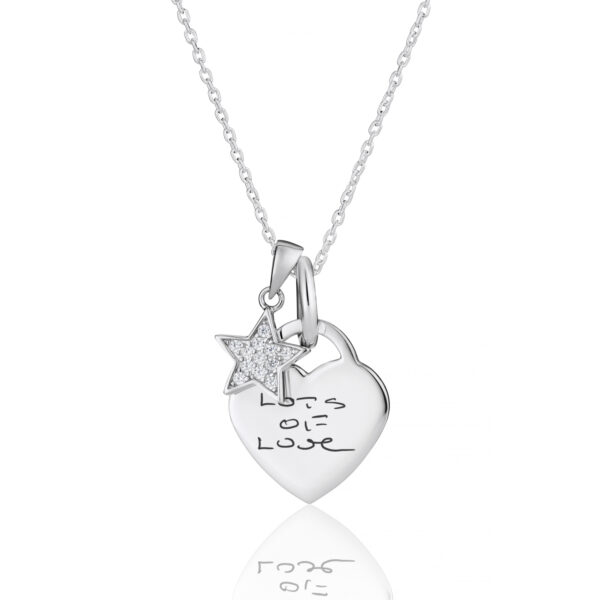 Duo Star Handwriting Necklace - Memorial Jewellery - Inscripture