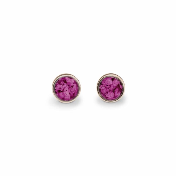 Rose gold Violet - Classic Round Ashes Earrings - Ashes Jewellery