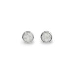 White-Classic Round Ashes Earrings-Ashes Jewellery