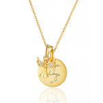 Gold Angel Disc Necklace_28445
