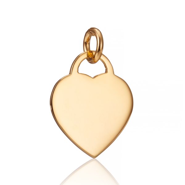 Gold Heart Illustration Charm - Illustration Jewellery - Memorial Jewellery - Inscripture