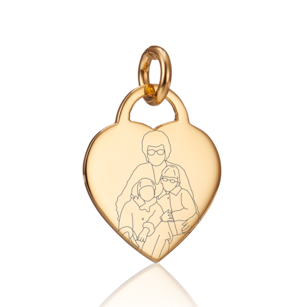 Gold Heart Illustration Charm