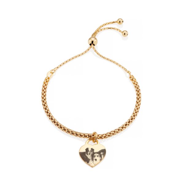 Gold Popcorn Photo Bracelet - Photo Jewellery