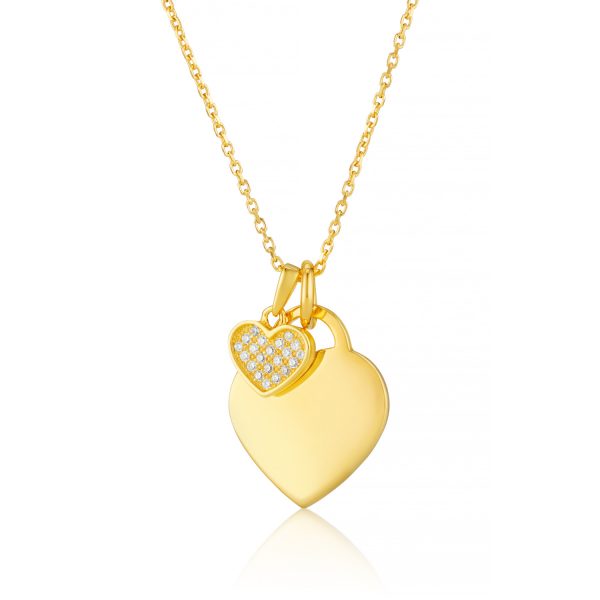 Gold Heart x2 Necklace