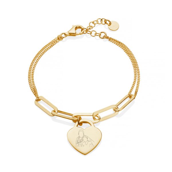 Gold Link Illustration Bracelet- Illustration Jewellery