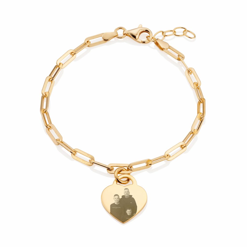 Gold Oval Clasp Photo Bracelet - Photo Jewellery - Memorial Jewellery -Inscripture