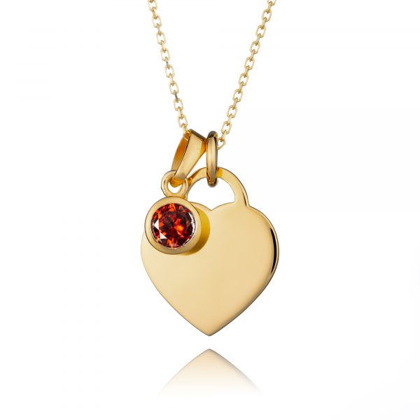 Gold Birthstone Photo Necklace - Photo Jewellery - Memorial Jewellery - Inscripture