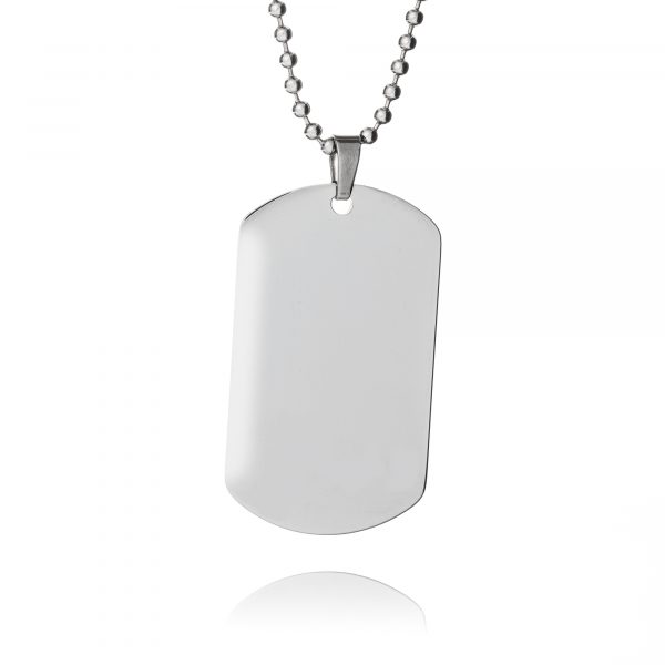 Mens Dog Tag Paw Print Necklace - Paw Print Jewellery - Inscripture - Pet Memorial Jewellery
