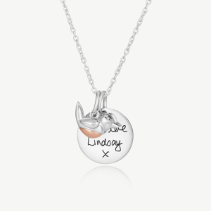 Robin Disc Handwriting Necklace - Handwriting Jewellery - Memorial Jewellery