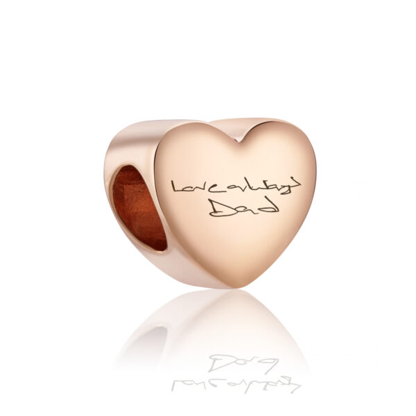 18ct Rose Gold Pandora Handwriting Charm - Handwriting Jewellery