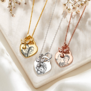 Angel Heart Photo Necklace - Photo Jewellery - Memorial Jewellery - Inscripture