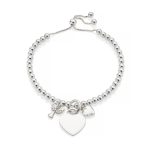 Silver Heart Angel Beaded Bracelet WB