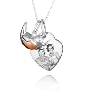Sterling Silver Robin Photo Necklace - Photo Necklace - Memorial Jewellery - Inscripture