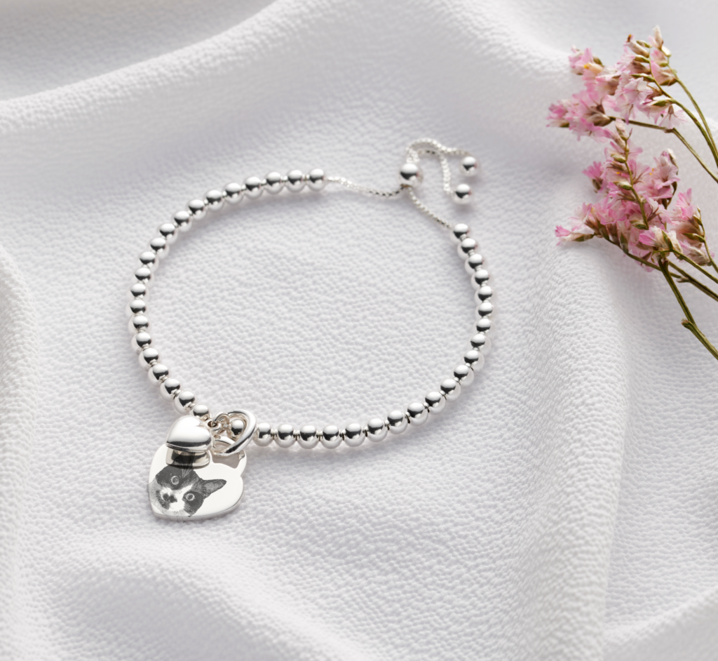 Sterling Silver Duo Photo Bracelet - Photo Jewellery - Memorial Jewellery - Inscripture