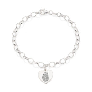 Sterling Silver Heart Fingerprint Bracelet - Fingerprint Jewellery