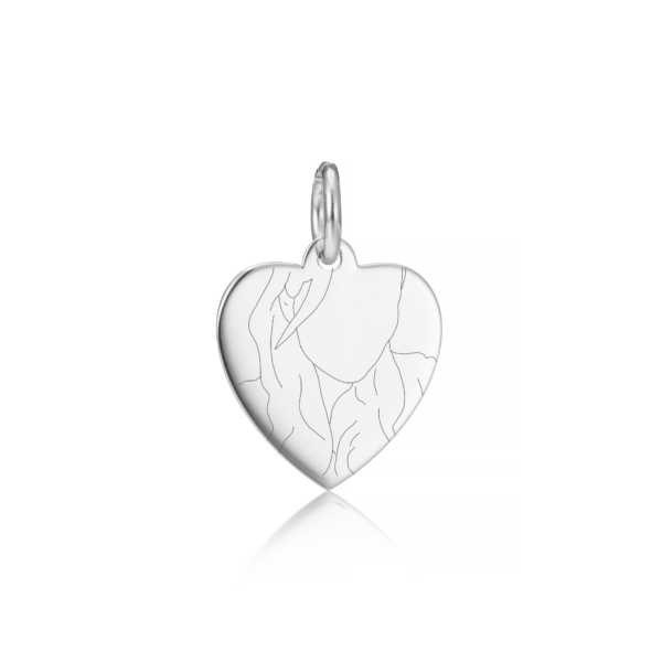 Sterling Silver Illustration Heart Charm