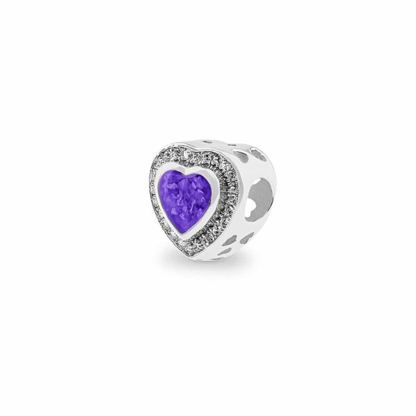 Purple Memorial Ashes Charm Bead - Ashes Jewellery