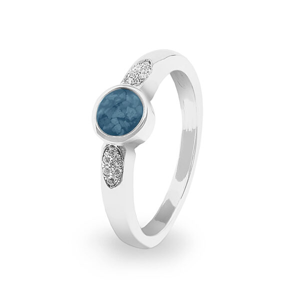 Blue Memorial Ashes Ring - Ashes Jewellery - Ashes Into Jewellery
