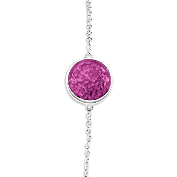 Pink - Classic Round Ashes Bracelet - Ashes Jewellery - Memorial Jewellery - Inscripture