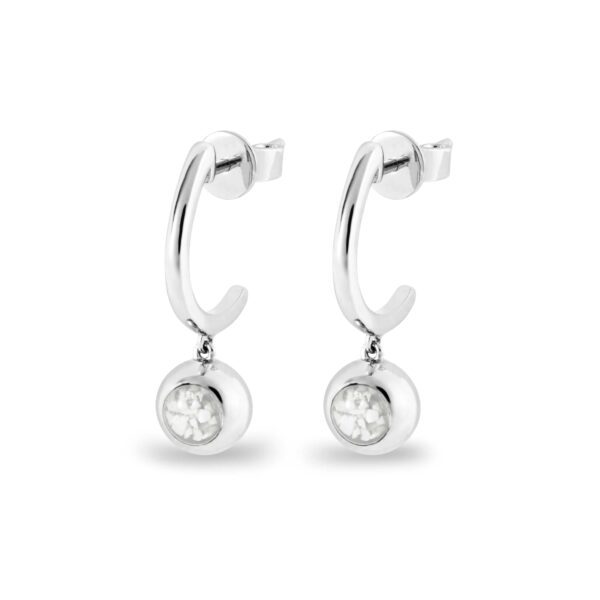 White - Rondure Crescent Ashes Earrings - Ashes Jewellery
