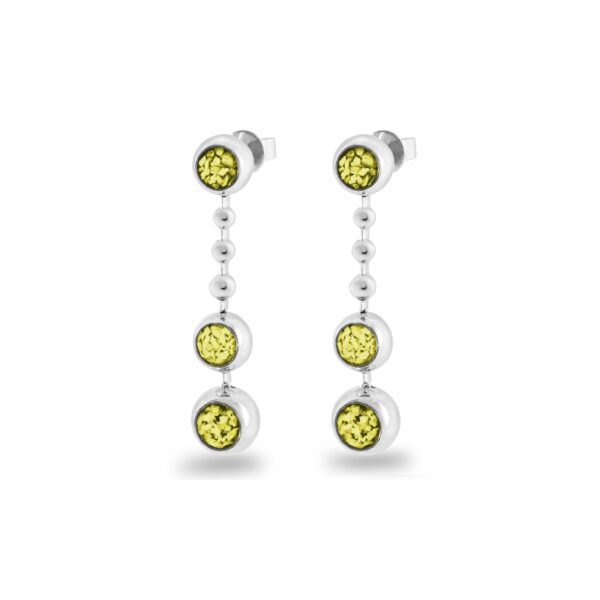 Yellow - Rondure Triple Spaced Drop Ashes Earrings - Ashes Jewellery