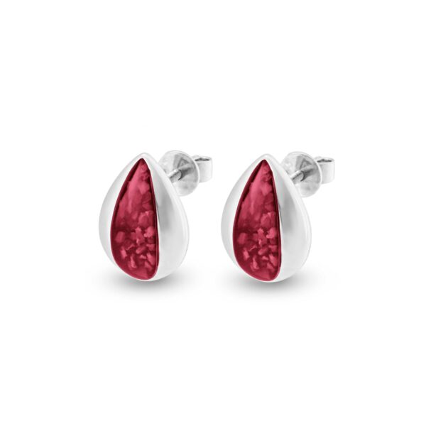 Red - Rondure Teardrop Ashes Earrings - Ashes Jewellery - Memorial Jewellery - Inscripture