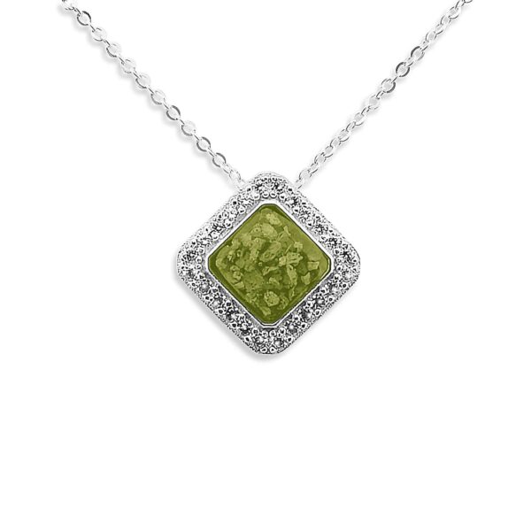 Green - Bless Ashes Necklace - Ashes Jewellery - Memorial Jewellery - Inscripture