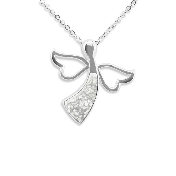 White - Angel Memorial Ashes Necklace - Ashes Jewellery